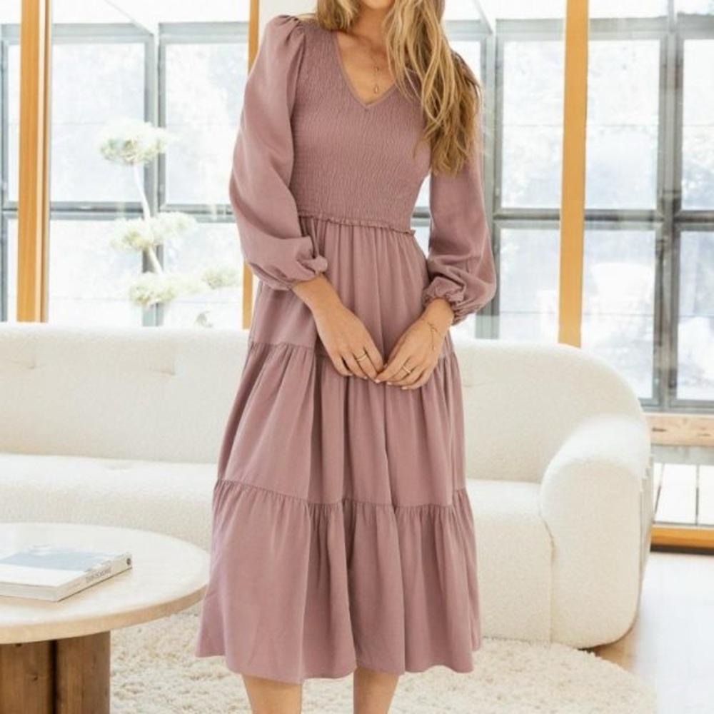 Boeme Mauve Long Sleeve Dress